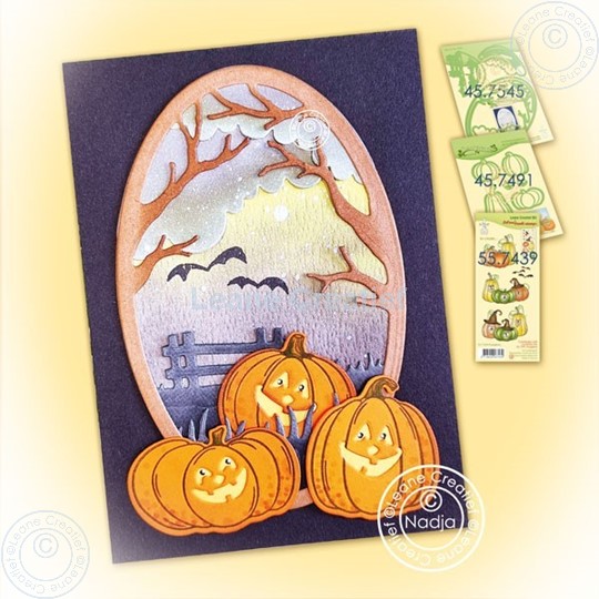 Afbeelding van pumpkin Halloween diorama card