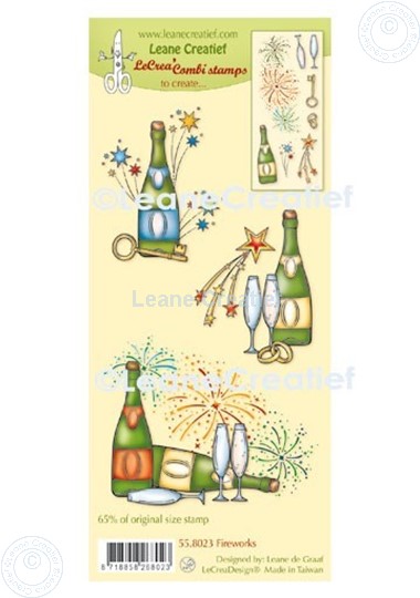 Afbeelding van LeCreaDesign® combi clear stamp Vuurwerk
