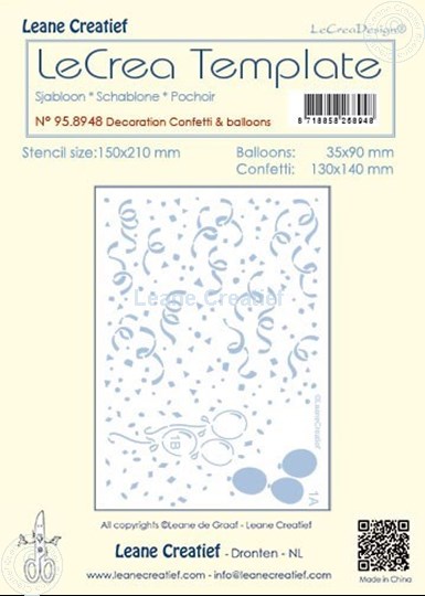 Afbeelding van Decoaratie template Confetti & Ballonnen