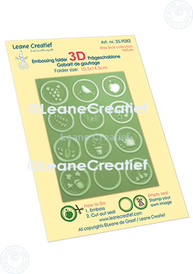 Afbeelding van 3D embossing folder met 12 Wax zegels, Natuur
