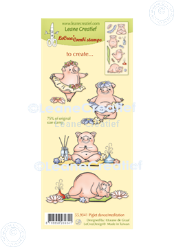 Afbeeldingen van LeCreaDesign® combi clear stamp Biggetjes dans-meditatie