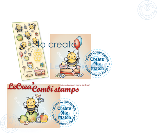 Afbeelding van LeCreaDesign® combi clear stamp Bijen