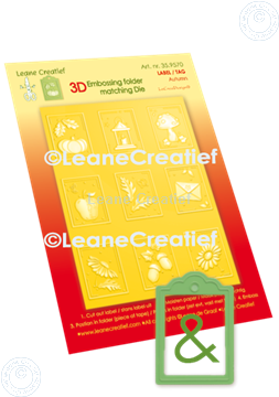 Bild von 3D embossing Schablone & Schneideschablone, Herbst Labels 3x4,5cm, 9 Motive